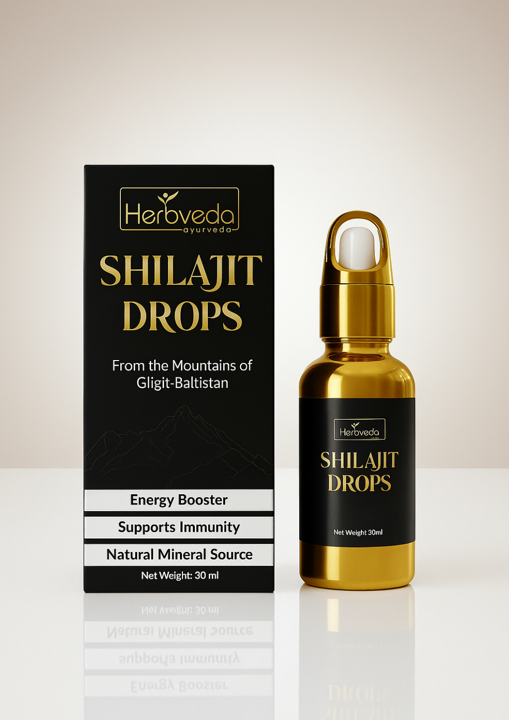 Herbveda Shilajit Drops – Pure Himalayan Energy & Immunity Booster