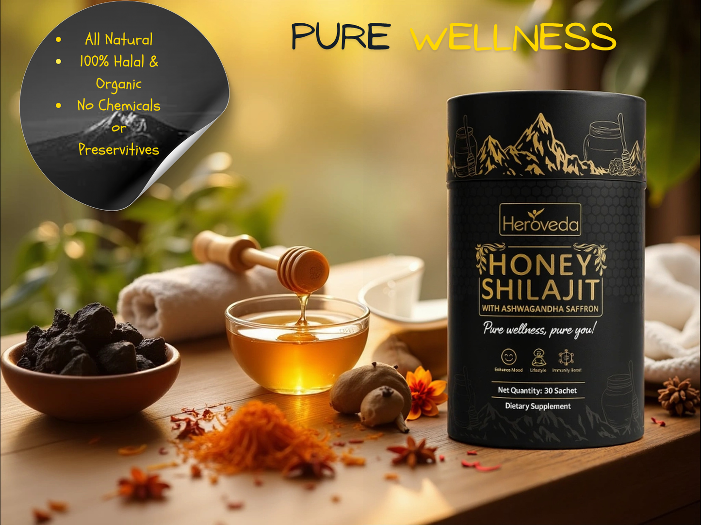 Honey Shilajit with Ashwagandha & Saffron